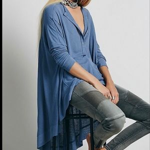 Free People Benedict Canyon Henley Blue